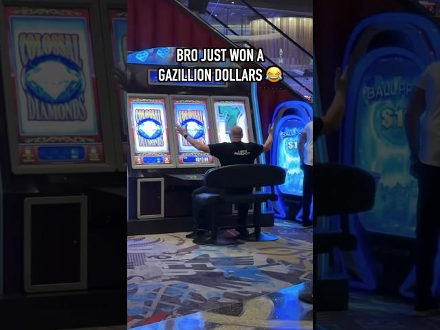 BRO JUST WON A GAZILLION DOLLARS! #casino #slots #jackpot