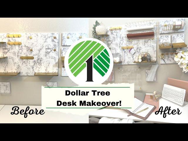 Desk Makeover Using Dollar Tree Supplies! 