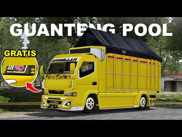 GUANTENG POOL || SHARE MOD TRUCK CANTER MBOIS LIVERY COSTUM || LIVERY MOD BUSSID TERBARU