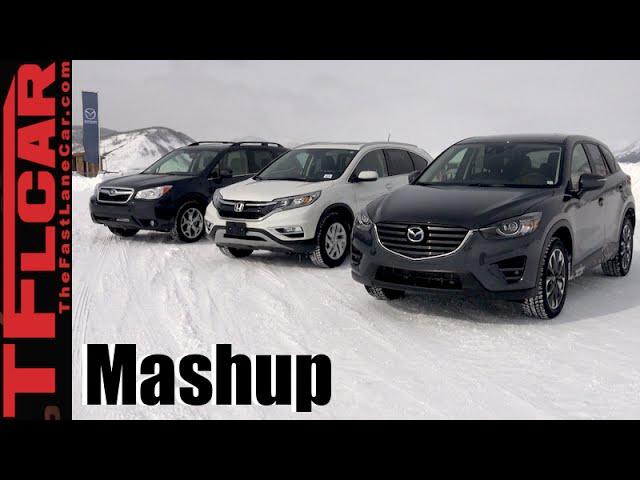 2016 Mazda CX-5 vs Honda CR-V vs Subaru Forester AWD Snow Traction Mashup Review