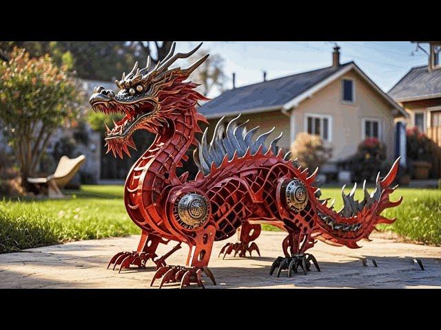 Genius girl with a photo  make cool dragon mount! Genius girl made gangtieyaoyaoche | Lin Guoer