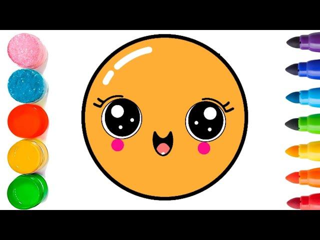 How to Draw Cute Emoji Face | Reactional Emoji Cute Easy Drawing & Coloring For Kids