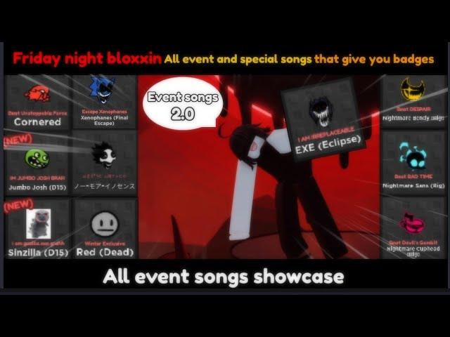 Roblox Friday night bloxxin All event songs and special songs (so far)