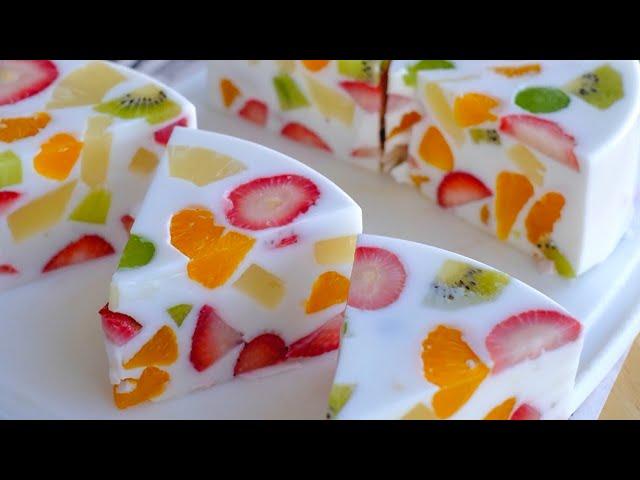 วุ้นกะทิผลไม้สด Coconut Milk Fruit Jelly Recipe