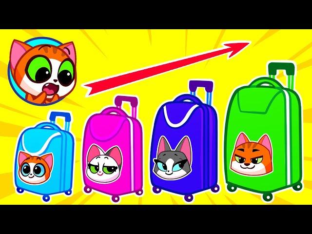 ⭐️ Cat Family ⭐️ Which Luggage Suitcase is right? ⭐️ Funny Kids Travel Story  Purr-Purr