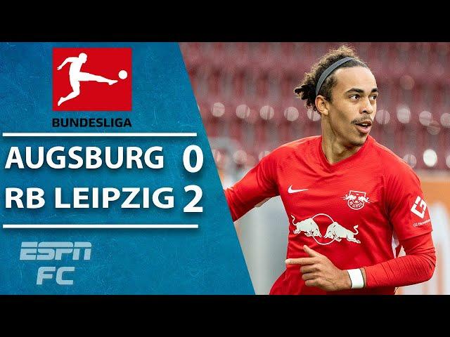 Yussuf Poulsen’s INCREDIBLE volley takes RB Leipzig past Augsburg | ESPN FC Bundesliga Highlights