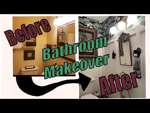 Powder room Makeover, DIY Bathroom Makeover, Small bathroom remodel, How to plumb a wall mount sink,