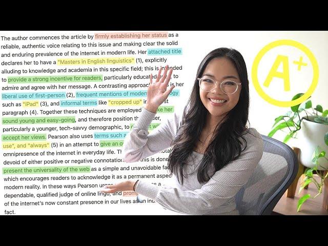 How to write an A+ Analysing Argument body paragraph (Language Analysis)