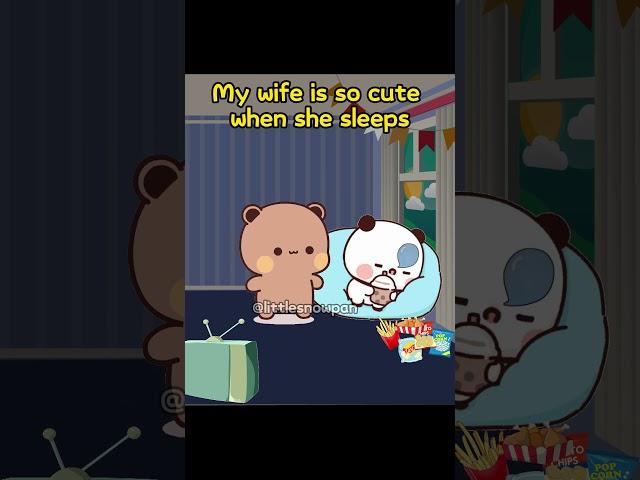 My wife is so cute when she sleeps.#bubududu #cute #cartoon #couples #love #lovestory