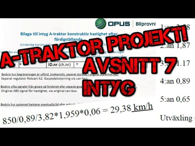 A-traktor projekt del 7 - Intyg