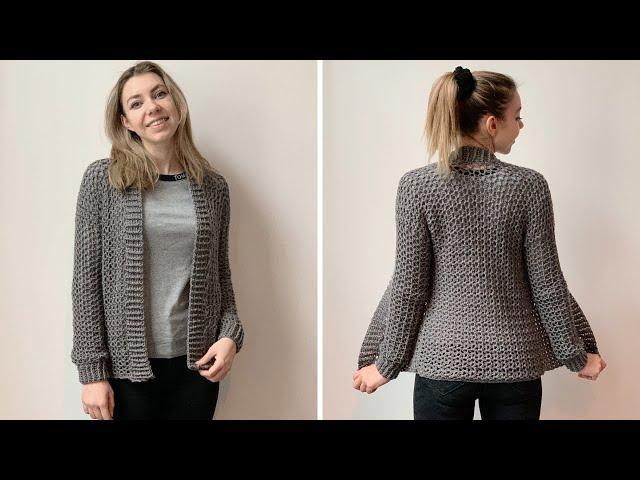 EASY CARDIGAN FOR BEGINNERS - FREE CROCHET PATTERN