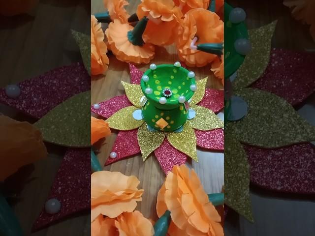 Diya Decoration Competition Ideas / Diya decoration in School #shorts #youtubeshort #craft#trending