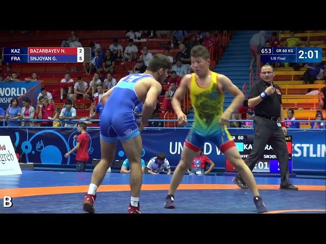 1/8 GR - 60 kg: N. BAZARBAYEV (KAZ) v. G. SNJOYAN (FRA)