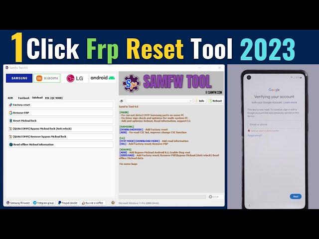 1 Click FRP Unlock Tool 2023|Samsung Frp bypass Tool