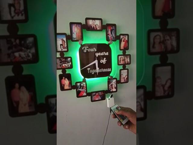 customized wall clock with lighting (Nirav photo art . mo : 63544 37747 )