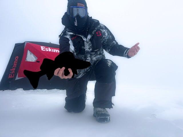 Ice Fishing RED LAKE in a BLIZZARD!!! *3-MAN LIMIT* (Xplore the North Episode 4)