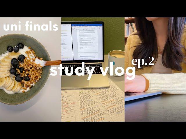 final exam vlog ep.2/ long days at library, essays, home cooking