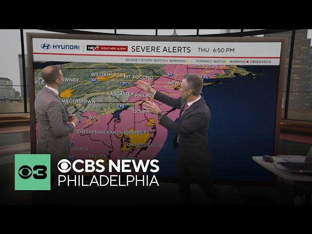 Severe weather in Philadelphia region Thursday bringing damaging winds, downpours and more