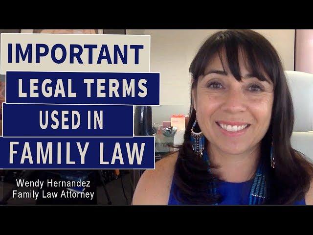 Some important Legal Terms Used in a Family Law Case