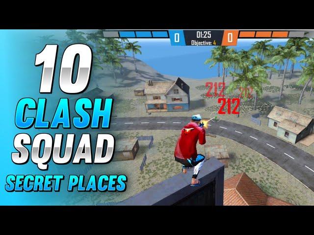 TOP 10 CLASH SQUAD SECRET PLACES FREE FIRE | CLASH SQUAD TIPS AND TRICKS - GARENA FREE FIRE