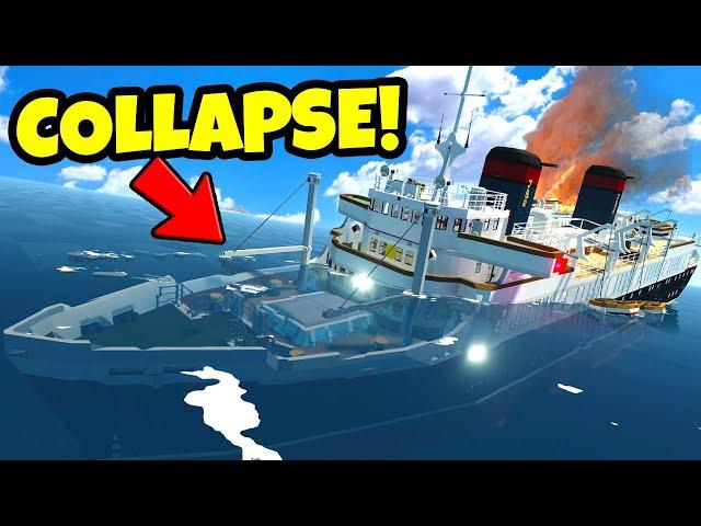 Ship COLLAPSES & EXPLODES in Stormworks Sinking Ship Survival!