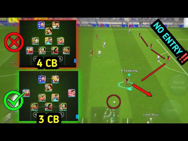 How to use 3 CB formations perfectly | Attack + defence | How to defend using 3 cb | efootball