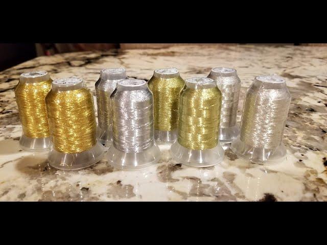 New brothread 4pcs (2 Gold+2 Silver Colors) Metallic Embroidery Machine Thread Kit 500M (550Y Review