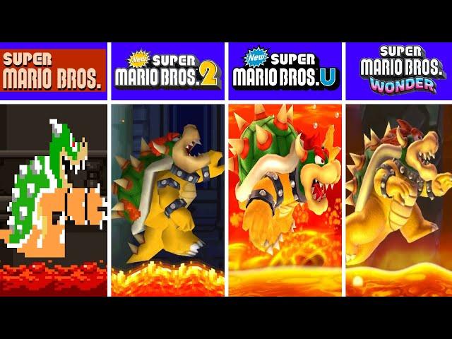 Evolution of Bowser Falling in Lava, losing Super Mario Games (1985-2024)