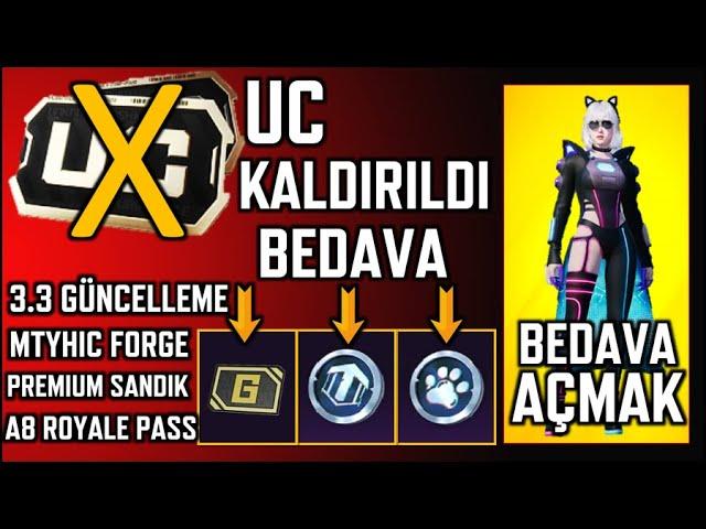 UC KALDIRILDI BEDAVA ÖDÜLLER | YENİ NİHAİ | 3.3 GÜNCELLEME MYTHIC FORGE PREMIUM A8 RP | PUBG MOBILE