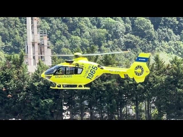 Eurocopter EC135T2+ HB-ZUC Air Glaciers landing Sion airport Valais Switzerland 18.06.2024