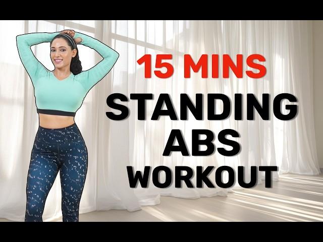 15 Mins STANDING ABS Workout (Intense & No Equipment)