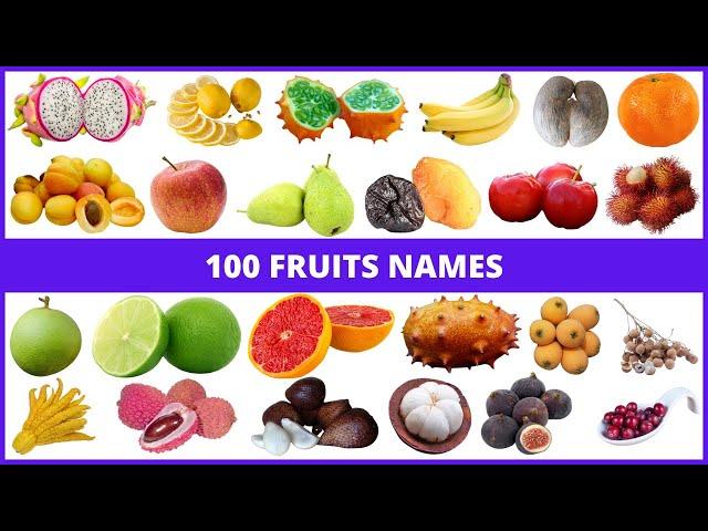 100 Fruit names in English | Fruits name with picture | Learn Entry