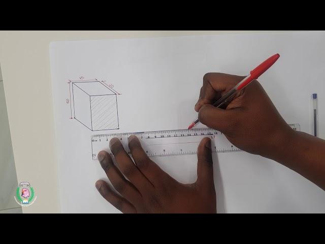 Aula de Educação Visual da 9ª Classe- dupla projeção de sólidos  simples