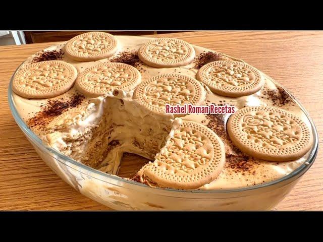 Postre de queso crema y cafe con galletas Marias riquísimo 