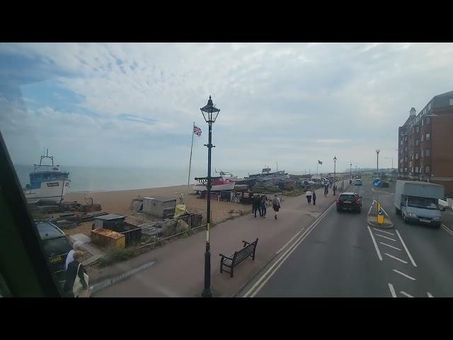 Ride on a vintage bus in Deal in Kent past Deal Castle to Walmer Green