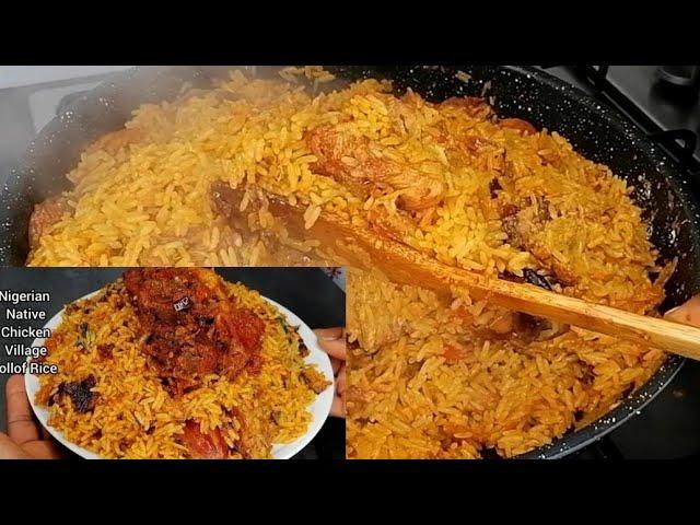 How to Cook Delicious Nigerian Native Jollof Rice With Native Chicken! Best Palm Oil Rice Recipe 