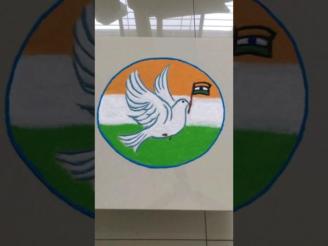 Flying high on wings of independence #independenceday #15august #india #shorts #rangoli #bird