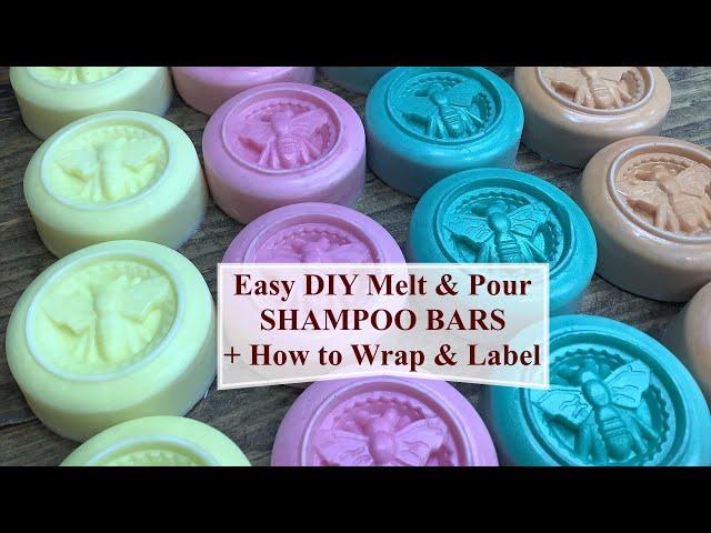 Simple DIY  - How to Make Melt & Pour SHAMPOO Bars + Wrapping & Labels | Ellen Ruth Soap