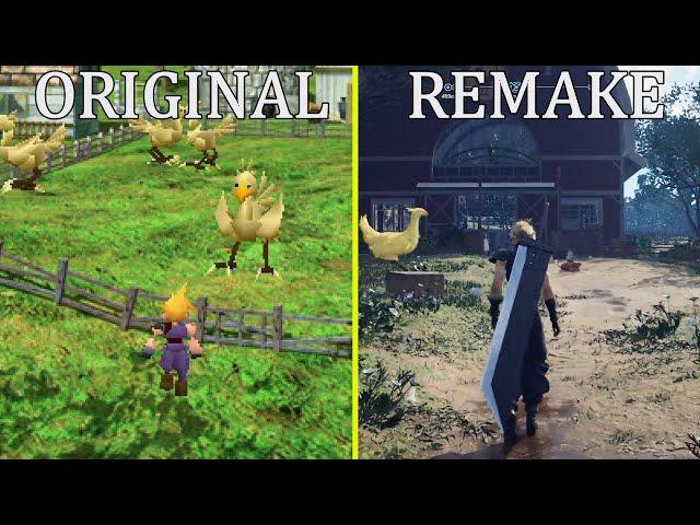 Final Fantasy VII Rebirth Remake vs Original Cutscenes Early Graphics Comparison