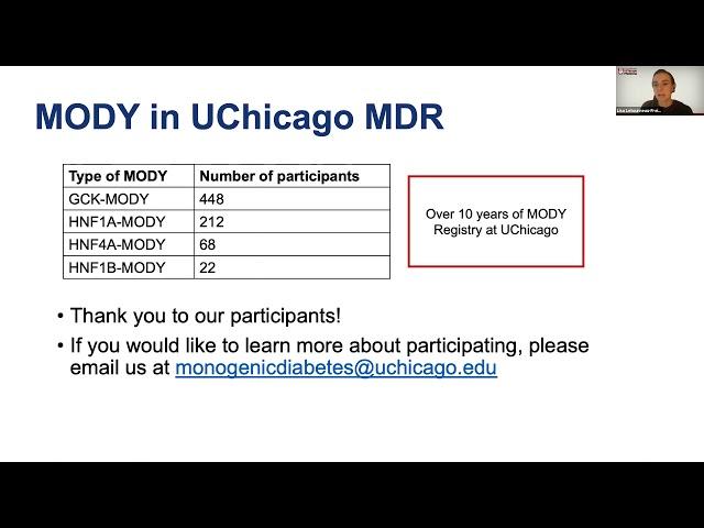 University of Chicago Monogenic Diabetes: MODY EVENING