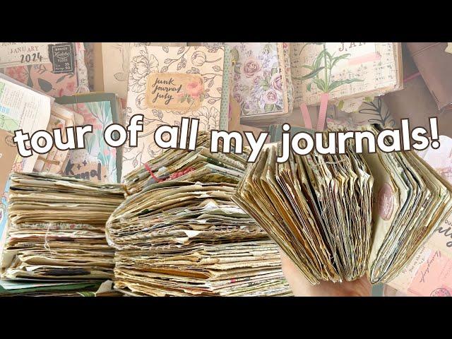 Flip through of my ENTIRE junk journal collection!  Ideas for beginners