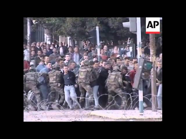 KOSOVO: MITROVICA: PROTESTORS CLASH WITH K-FOR TROOPS