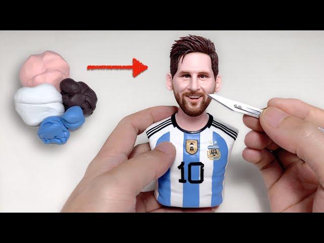 Lionel Messi sculpture handmade from polymer clay, the full sculpturing process【Clay Artisan JAY】