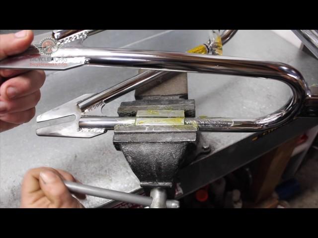 Team Mongoose Bicycle Bike Frame Tube Dent Removal Rolling Repair Old School BMX Restoration