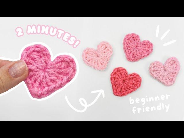 easy crochet heart  how to crochet a heart for absolute beginners | cute mini heart tutorial