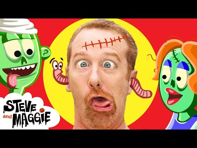 Halloween Haunted Spooky Dollshouse for Kids with Steve and Maggie | Monsters Story | Wow English TV