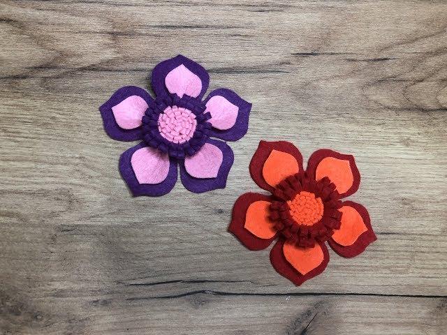 Decoratiune floare din fetru  DIY Felt Flower Tutorial / How to make a Felt Flower / Easy DIY Flower