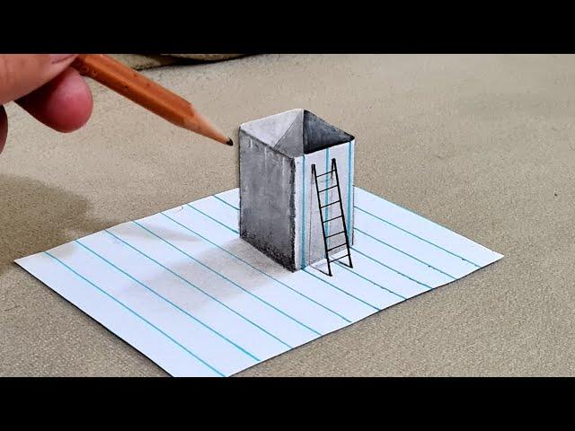 easy 3d drawing on paper for beginner