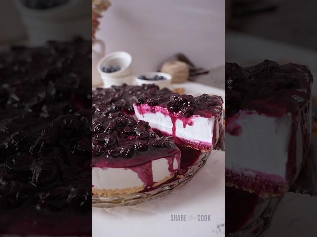 Gluten-Free, No-Bake Blueberry Sour Cream Cheesecake | ShareTheCook