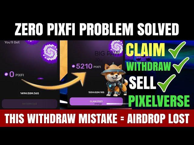 Pixelverse Airdrop || PIXFI token Claim withdraw and sell on exchanges - Zero Balance problem solve